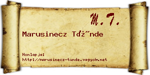 Marusinecz Tünde névjegykártya
